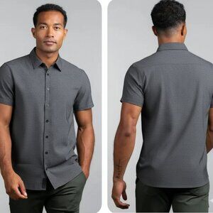 BYLT Vista Short Sleeve Button Down - Heather-Charcoal